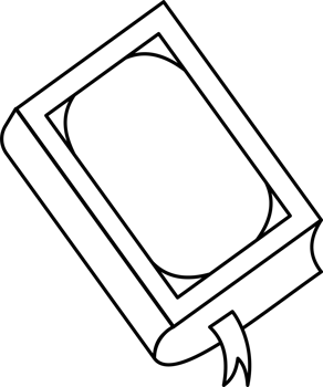 Simple Line Art of an Open Book for Coloring Page png