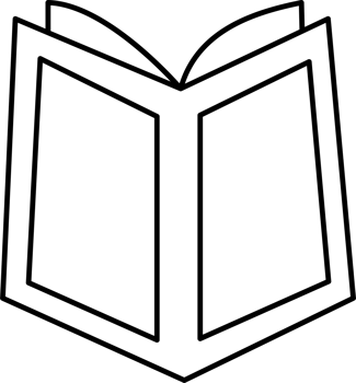 Open Book Outline Graphic for Coloring Page png