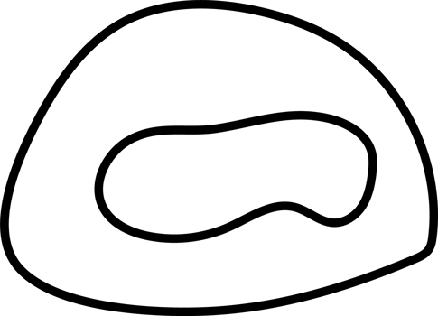 Minimalist Abstract Shape with Black Outline for Coloring Page png