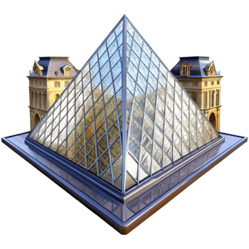 Modern Architectural Glass Pyramid Design png