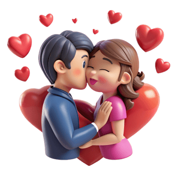 Loving Couple Embracing in Sweet Moment png