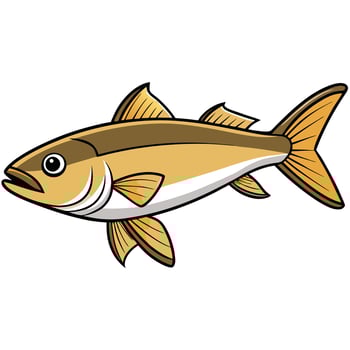 Elegant Tuna Fish on White Background vector