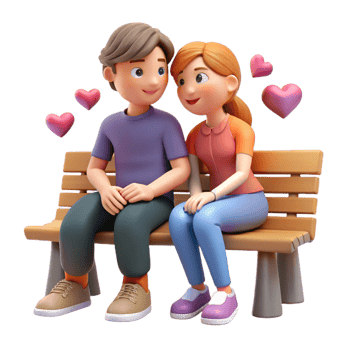 couple enjoying peaceful bench moment png
