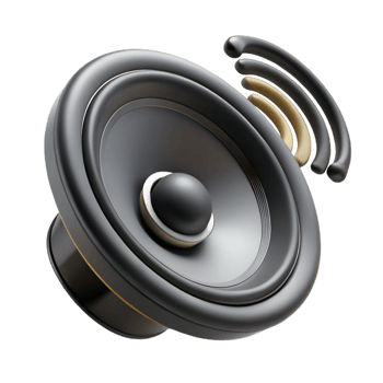 audio speaker with visible sound effect png