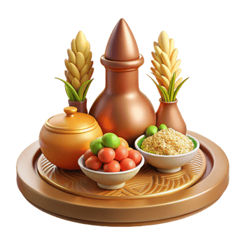 Ceremonial Arrangement with Fruits and Decor png