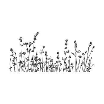 Handcrafted Wildflowers Floral Clipart Illustrations vector