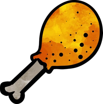 Hand drawn chicken drum stick watercolor illustration vector