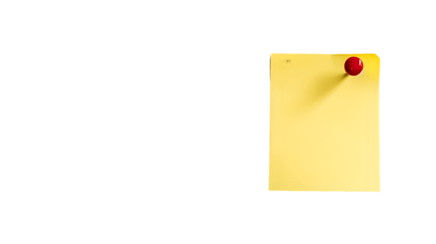 Blank Yellow Sticky Note with Red Pin png