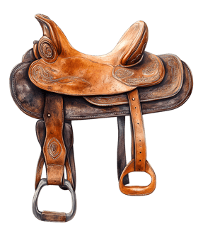 Aged Leather Saddle Rustic Western Equestrian Equipment png