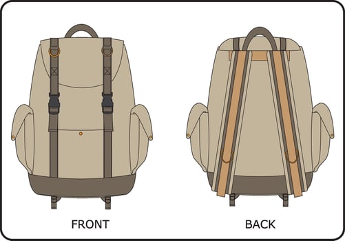 Rucksack Bag Design Front and Back vector