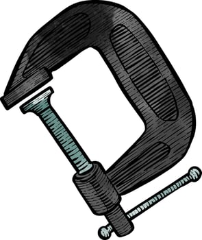 Clamp icon watercolor illustration vector