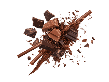 Dynamic Milk Chocolate Explosion Shattered Pieces and Fragments png