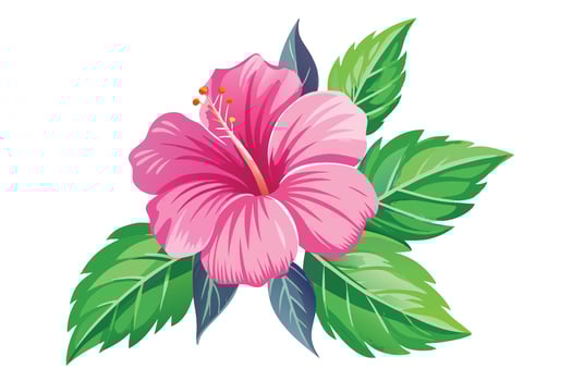 Vibrant Pink Hibiscus Flower Design for Spring or Summer vector