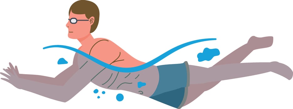 Illustration of People Swimming Activity on White Background vector