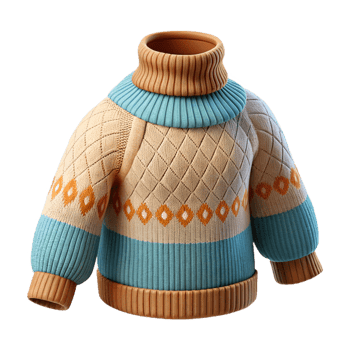 warm sweater with intricate knitted design png