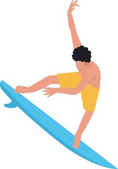 Surfer Illustration in Flat Design vector