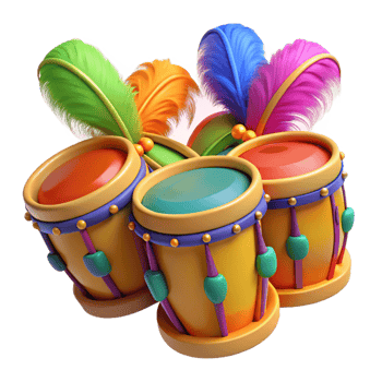 3D icon of festive percussion instruments png