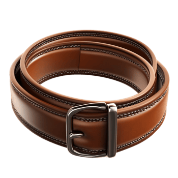 Elegant Brown Leather Belt with Classic Buckle png