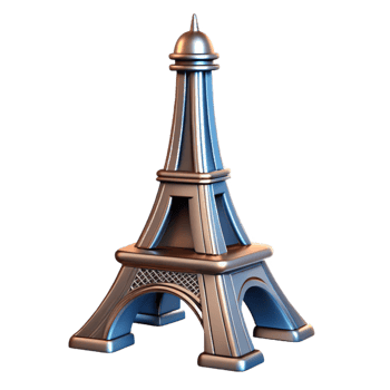 iconic miniature Eiffel Tower for travel themes png