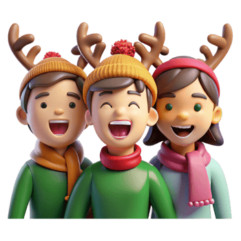 Friends Celebrating Holidays with Reindeer Antlers png