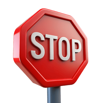 Bold Red Stop Sign with Reflection png