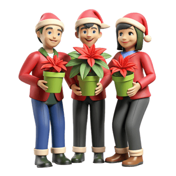 Cheerful Group of Friends Exchanging Gifts png