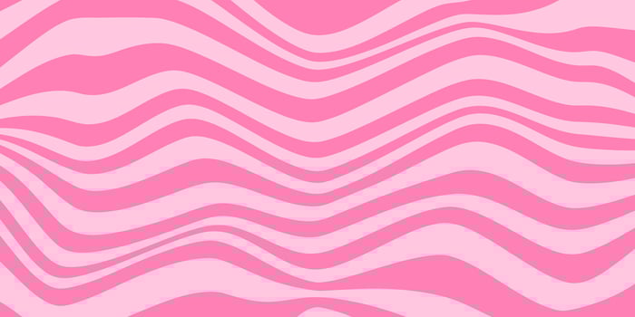 Abstract monochrome horizontal background with dynamic waves. Trendy illustration in style retro 60s, 70s. Pink colors vector