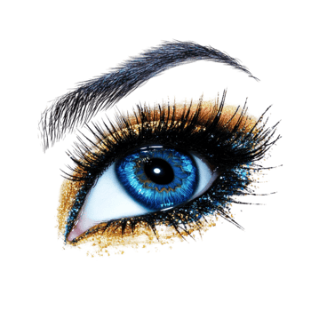 Close-Up of Blue Eye with Mascara png