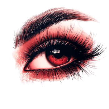 Dramatic Eye Makeup with Long Lashes png