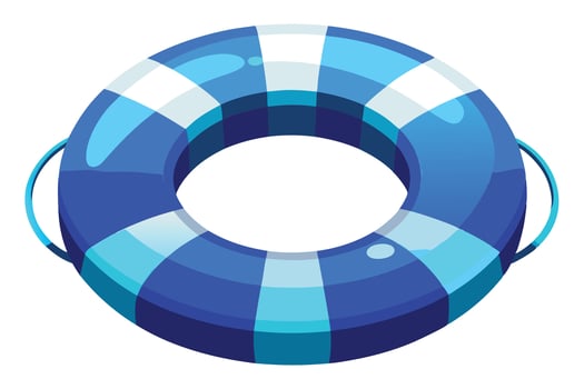 Blue and white life preserver, perfect for summer stock photography. vector