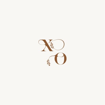 XO letter wedding monogram logo initial elegant curve organic bold and hairline monogram vector