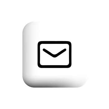 email icon on white square button with shadow png