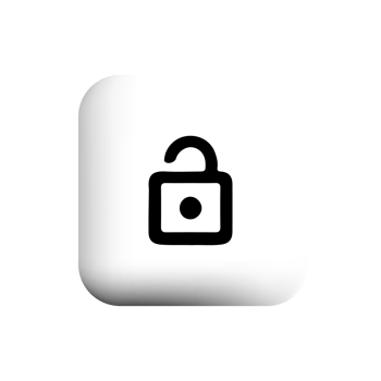 Black and white square button with a lock icon png