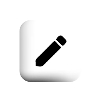 Pen icon on a white square button png