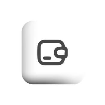Wallet icon on white shape png