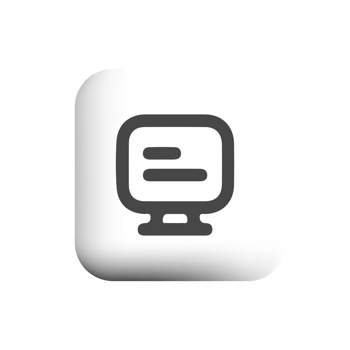 Computer icon on a white square button png