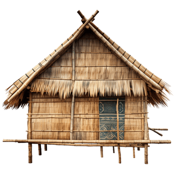 Traditional Bamboo House Thatched Roof Island Home png