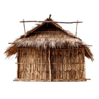 Thatched Bamboo Hut Tropical Shelter Primitive Home, png