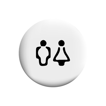 Toilet sign icon on a white button png