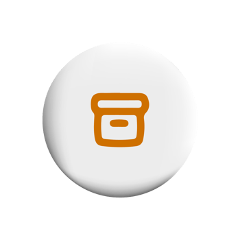 Box icon orange on circle icon png