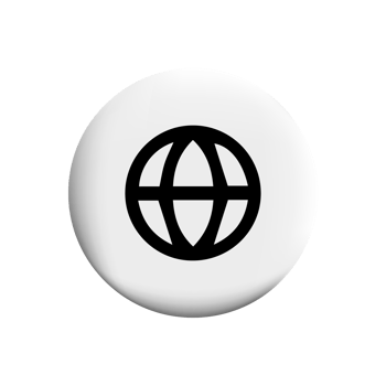 Web Icon or Globe symbol on a white button png