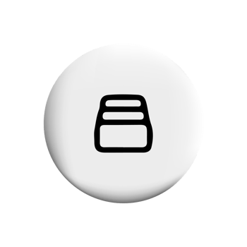 A white button with a black background and a stack of boxes png