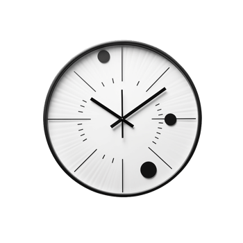 Modern minimalist wall clock black and white design timepiece home decor, png