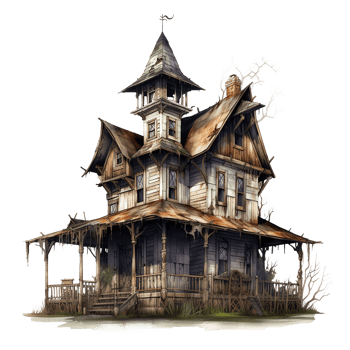 Abandoned Victorian House Decaying Beauty Spooky Mansion png