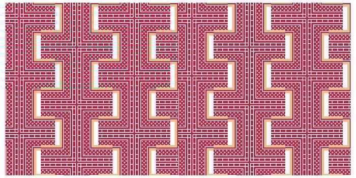 geometric print pattern of red motif vector