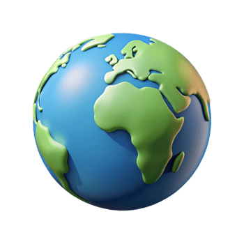 A globe with a green and blue color png