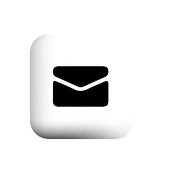 Email icon on white square button png