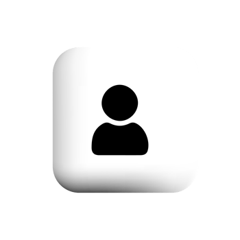 Person icon on a white square button png