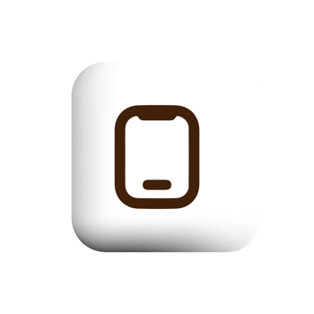 Smartphone icon on white square with shadow png