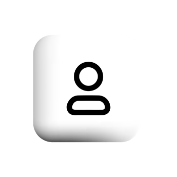 Person user icon on a white square button png